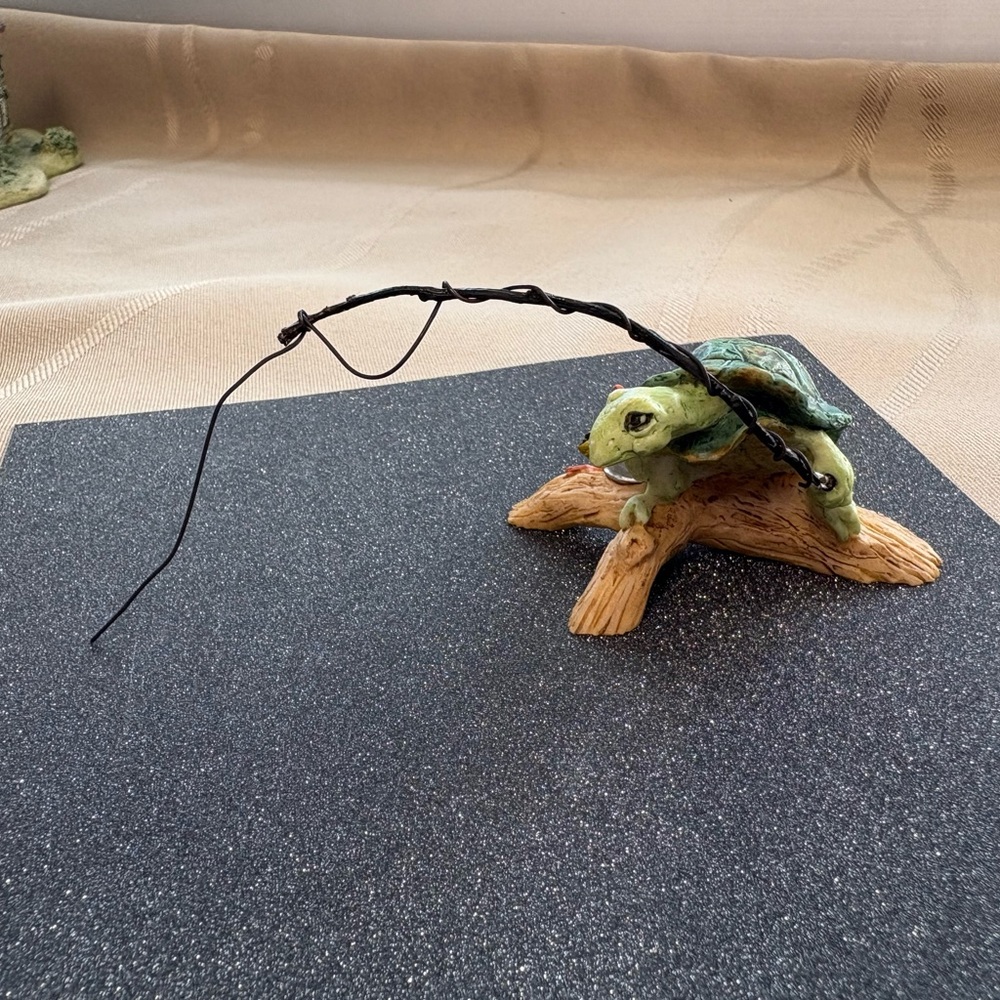 Vintage Schmid Lowell Davis figure, Scotland, 1988, Fishing Turtle